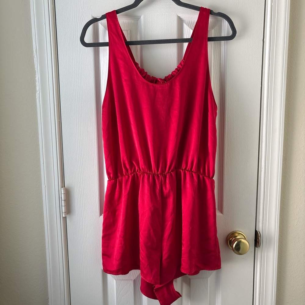 Red Sleeveless sleep Romper